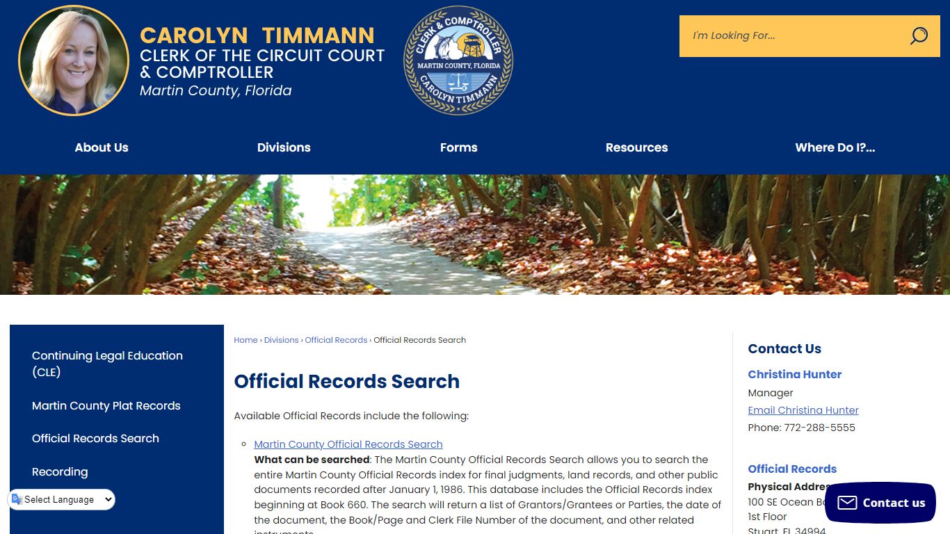 Official Records Search | Martin County Clerk