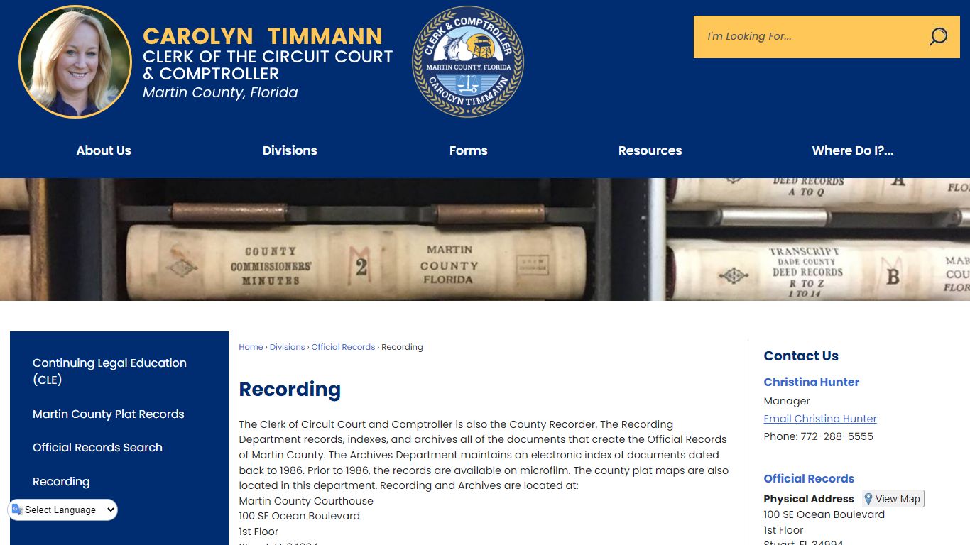 Recording | Martin County Clerk